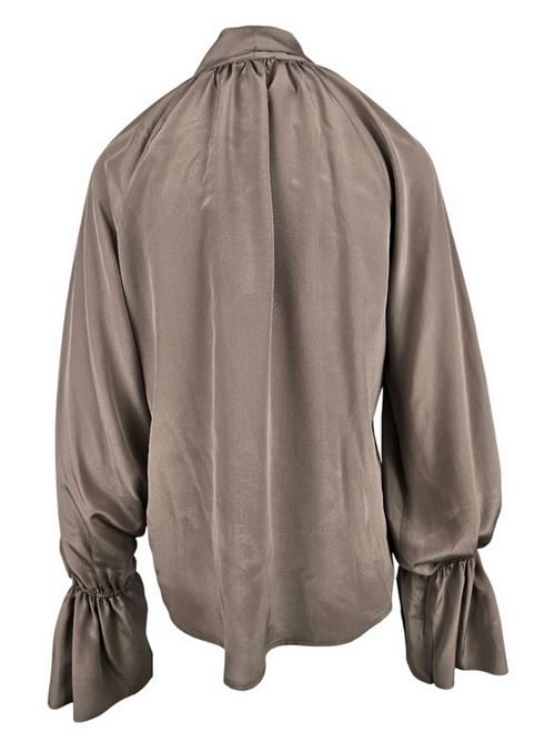 camicia donna con fiocco tortora Camicetta Snob | 566-31421174